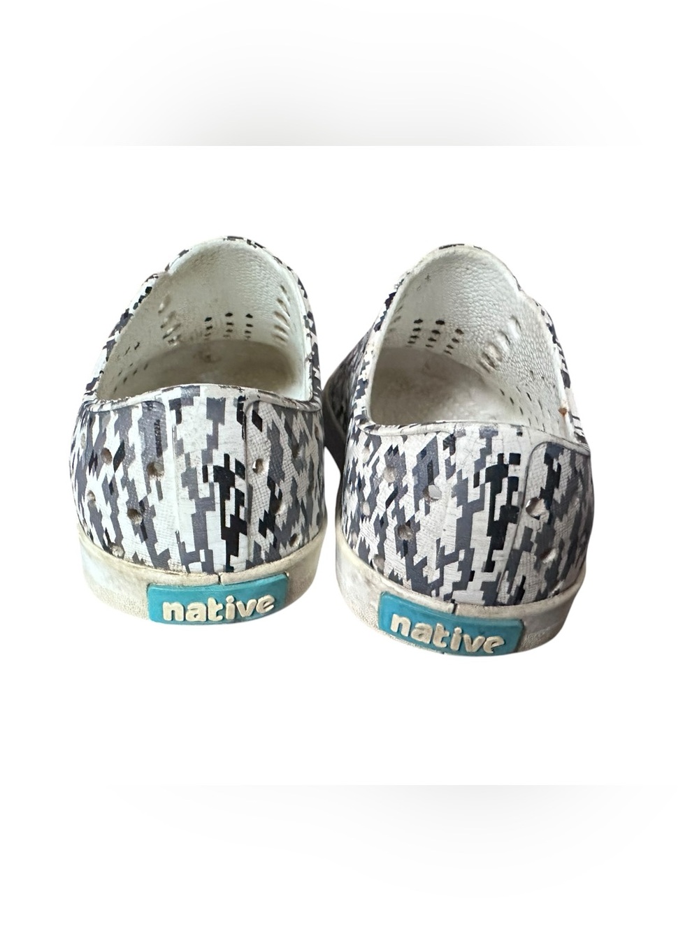 Native Jefferson Slip-On shoes Gray Digital Print Pattern Toddler Size 9 - Picture 4 of 6